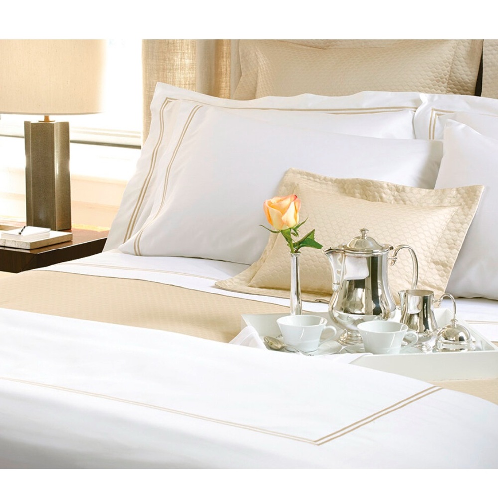 Matouk Santino 2 Line King Duvet Cover $425 New!